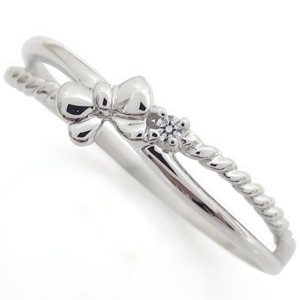 プラチナ・ダイヤモンドリング・リボンリング・ダイヤモンド・リング・指輪の通販は 27,288円