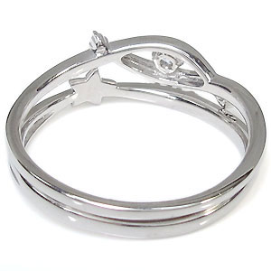 星 リング 選べる誕生石 ピンキーリング 流れ星 指輪 18金の通販は