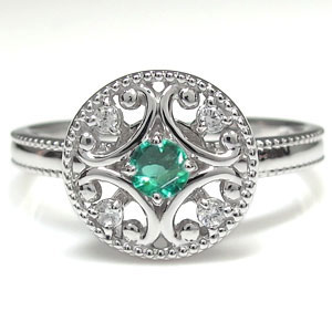 選べる誕生石 プラチナ 指輪 天然石 リング アンティークの通販は