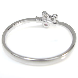 プラチナ・リボン・リング・天然石・ピンクトルマリン・指輪_2