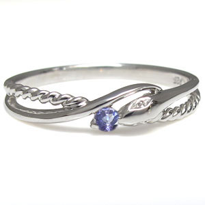 タンザナイト 指輪 蛇 へび シルバーリング ヘビモチーフ レディース