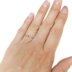 ペリドット リング 華奢 ピンキーリング シルバー925 アクセサリー レディース 誕生石 指輪