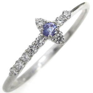 タンザナイト・クロス・リング・指輪・ファランジリング