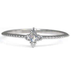 クロス ロイヤルブルームーンストーン リング シルバー メンズ リング 蝶 指輪