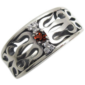 シルバーリング 誕生石 トライバル メンズリングの通販は 17,009円