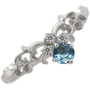 ブルートパーズ・ティアラ・リング・プラチナ・指輪の通販は