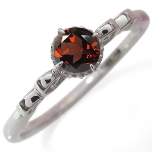 ガーネット リング アラベスク リング ミル打ち K10 指輪の通販は