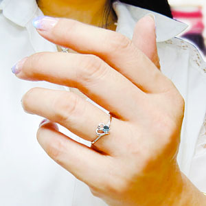 10%OFFクーポン配布中 k10 ブルートパーズ ハートモチーフ リング 10金