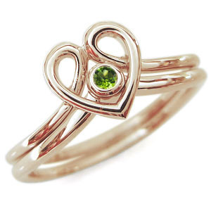 エメラルド ハート リング 18金 ハートモチーフ 指輪 オープンハート レディース ストレート エメラルドリング 5月誕生石 18金 リボン ハート モチーフ 指輪 K18