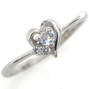 ロイヤルブルームーンストーン・ハートモチーフ・リング・10金・指輪の通販は
