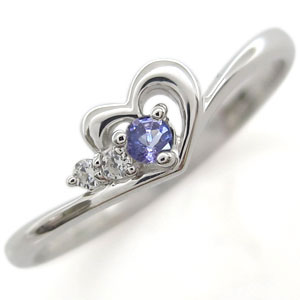 ハート リング タンザナイト リング 10金 タンザナイトリングの通販は 24,408円