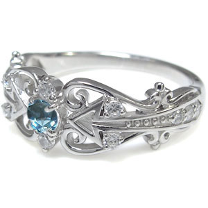 プラチナ リング ブルートパーズ リング キューピット 矢 指輪の通販は