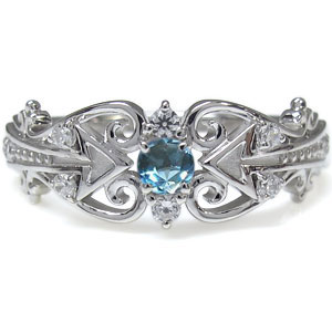 プラチナ リング ブルートパーズ リング キューピット 矢 指輪の通販は