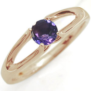 アメジスト・リング・10金・一粒・指輪の通販は