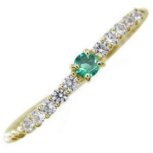 エメラルド・リング・10金・ピンキーリング・指輪・ファランジリングの通販は 24,912円