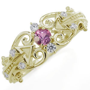 誕生石 天使 矢印 リング k18 キューピッド 指輪 誕生石 天使 矢印 リング k18 キューピッド 指輪