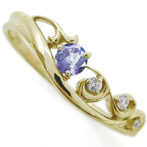 唐草リング アラベスク リング タンザナイト リング 10金 指輪の通販は