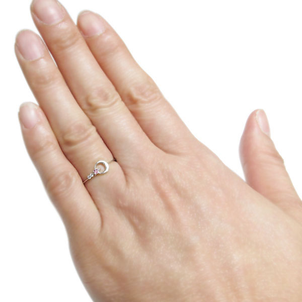 インフィニティ リング ピンクトルマリン 指輪 無限 K10 リング 指輪 レディース 天然石 ピンクトルマリン リング シンプル エレガント