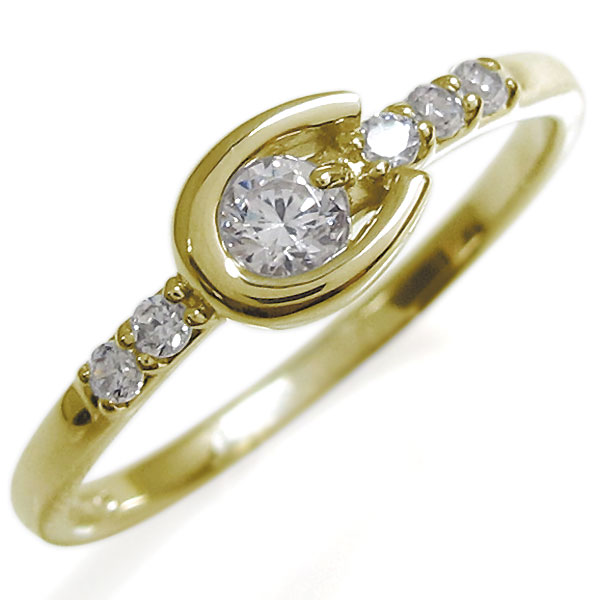 ホースシューリング レディース ダイヤモンド リング 馬蹄 10金 指輪の通販は