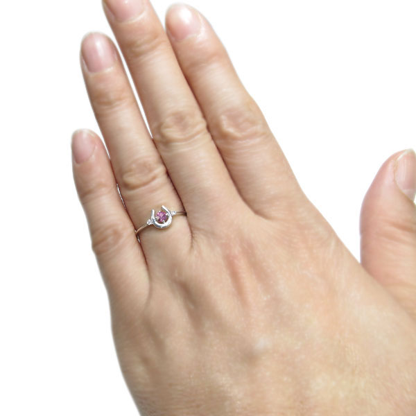 k10 ピンクサファイア 9月誕生石 馬蹄型