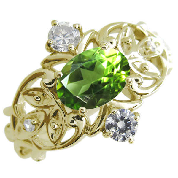 K18 ペリドットリング K18 ブルートパーズ シトリン ペリドット リング