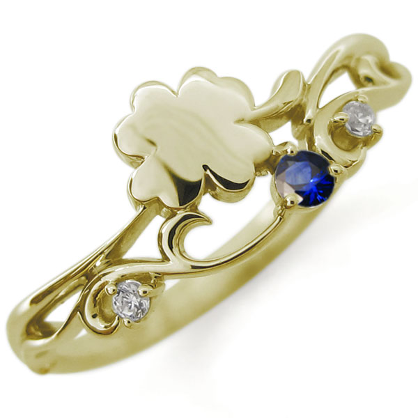 クローバーリング サファイア ファランジリング ピンキーリング 四葉 指輪の通販は