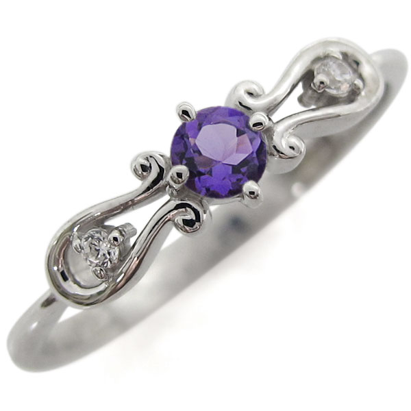 プラチナ アメジストリング ホースシュー 馬蹄 指輪の通販は