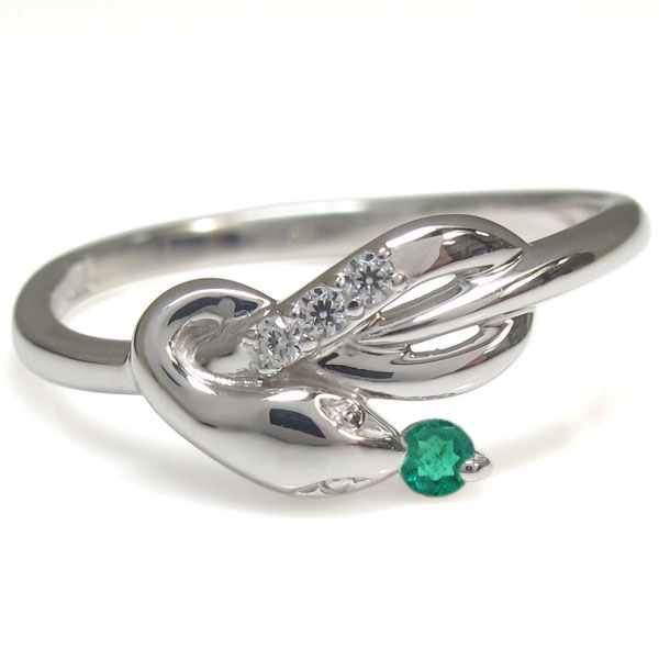 ファランジリング エメラルド リング へび 蛇 指輪 10金