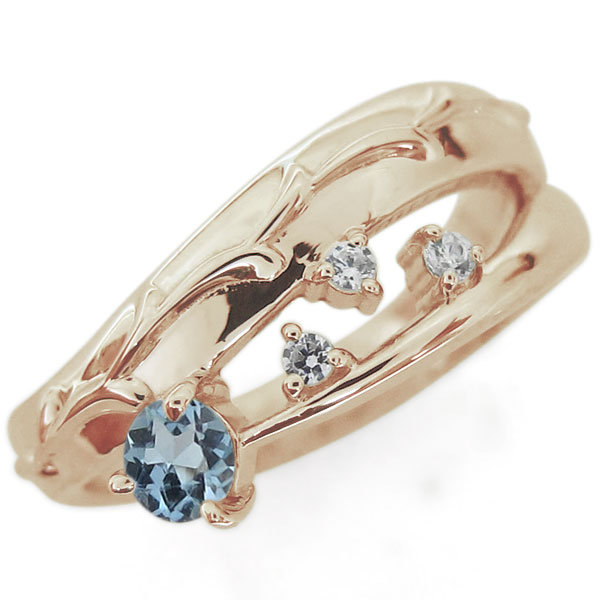 アラベスク 唐草 アクアマリンサンタマリアリング 指輪 ピンキー ファランジリング K18 111,700円