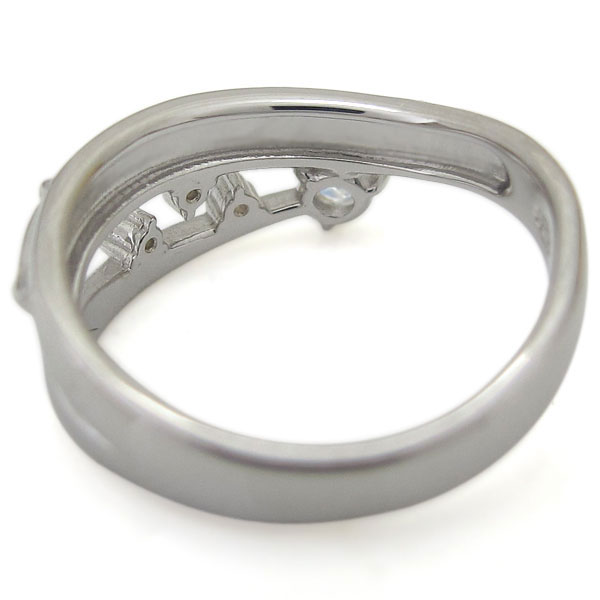 プラチナ ロイヤルブルームーンストーン リング ピンキーリング アンティーク調 唐草 指輪の通販は