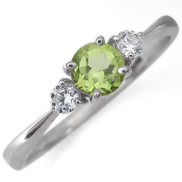 K18・ペリドット・リング・シンプル・指輪