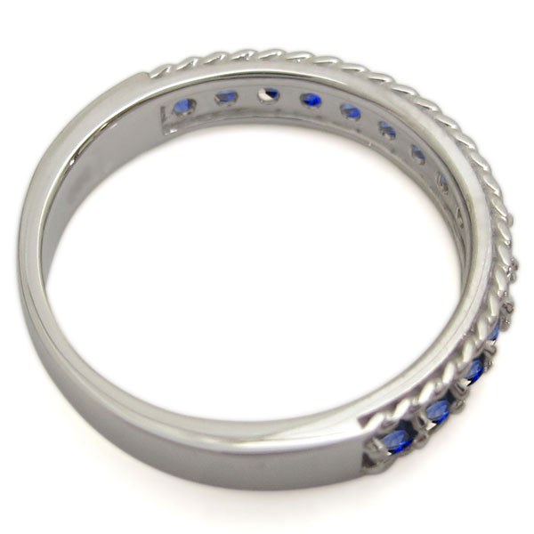 サファイア ハーフエタニティリング ロープリング K10 指輪