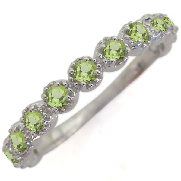 ヴァンドーム青山 K18 YG ペリドット ハーフエタニティ リング 6号