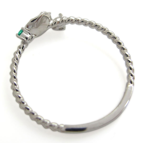 フラワーリング エメラルド ピンキーリング 薔薇 指輪 10金_2