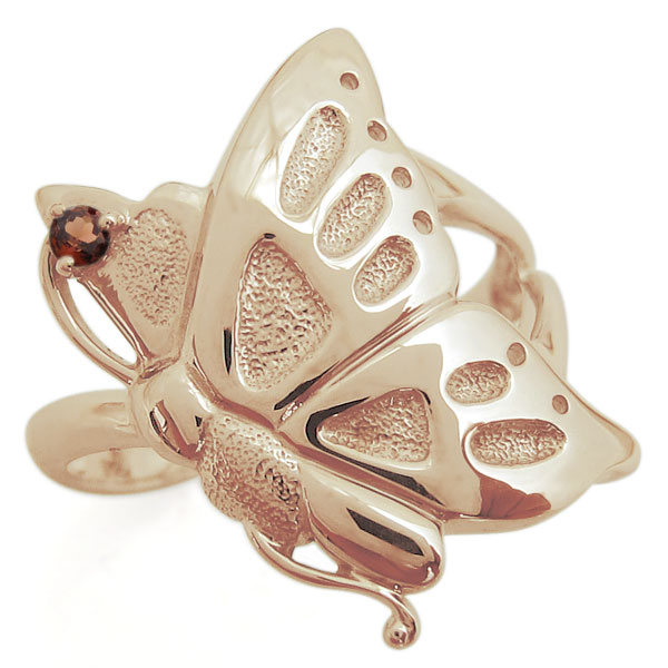 バタフライリング ガーネット 蝶 K18 指輪の通販は