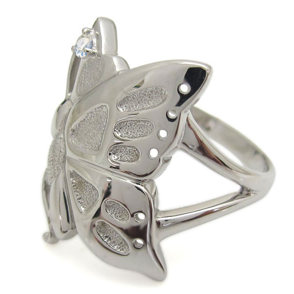 K18 指輪 バタフライリング 蝶 誕生石の通販は 指輪・リング 