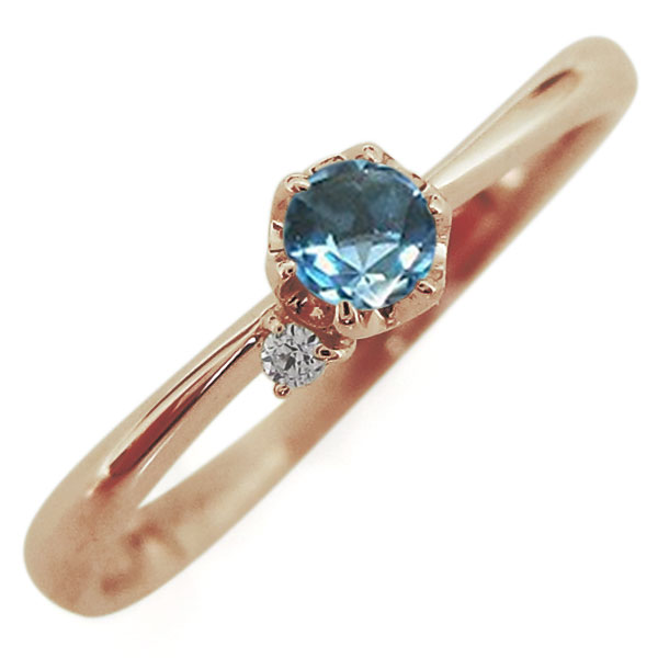 ブルートパーズ リング 10金 レディースリング 一粒 指輪の通販は