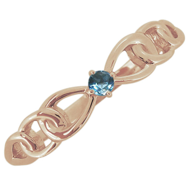 リボンリング ブルートパーズ 指輪 レディース 一粒リング シンプル 10金の通販は