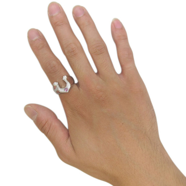 メンズ シルバーリング オパール 印台 ホースシュー 指輪の通販は