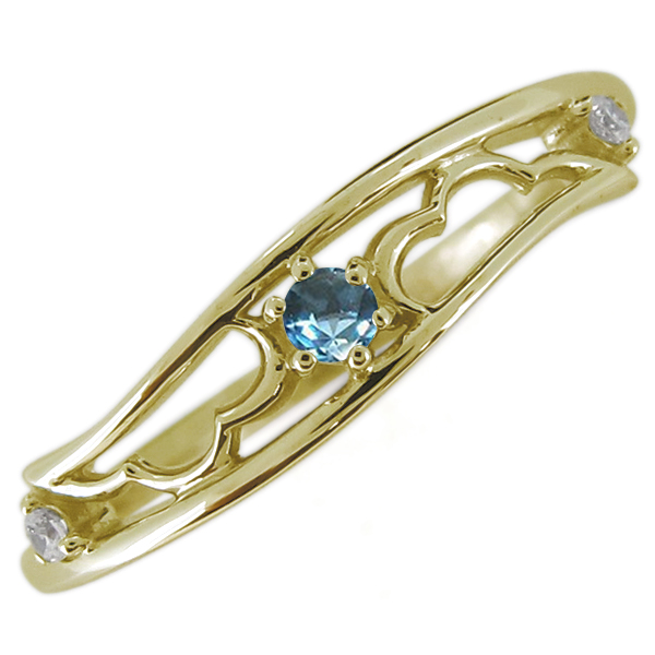 エメラルド 5月誕生石 指輪 羽根 フェザー レディース リング 18金  