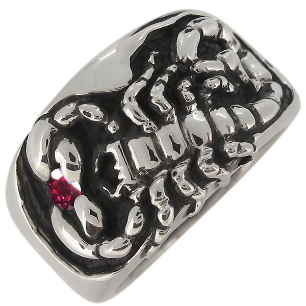 指輪・メンズ・おしゃれ・シルバーリング・サソリ・蠍・ルビー・7月誕生石の通販は 15,820円