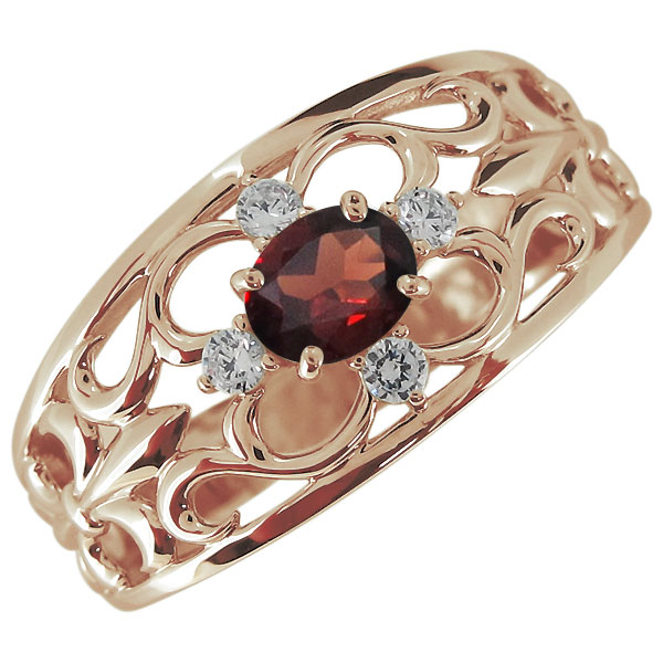 ガーネット リング メンズ リング 百合の紋章 指輪 シルバー クロス リング メンズ・指輪・百合の紋章・ガーネット・1月誕生石・10金