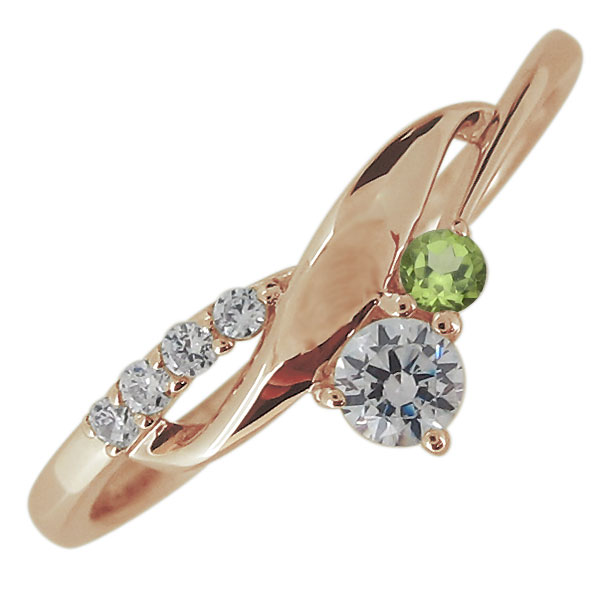 FancyIntenseOrangeyPink/SI1/0.075ct天然ダイヤモンドリング 11.5号  