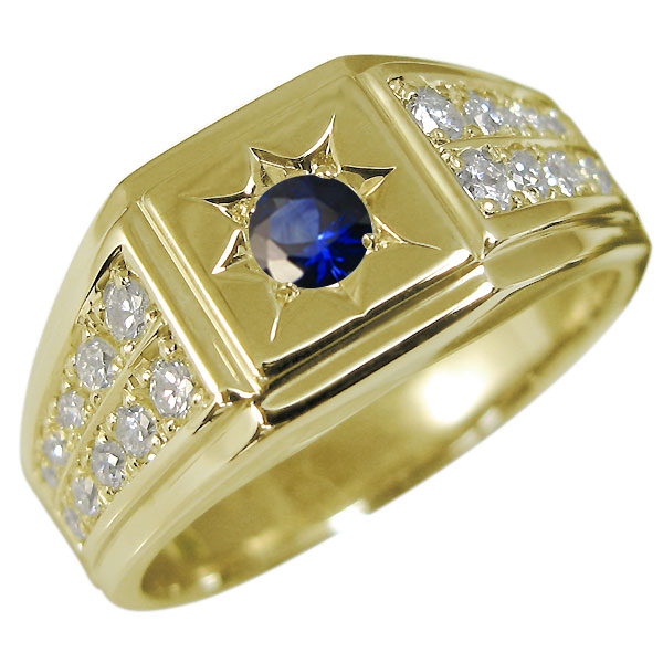 メンズリング・サファイヤ・リング・10金・地金・印台リングの通販は 142,500円