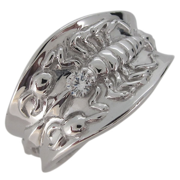 メンズ 指輪 プラチナ さそり サソリ 4月誕生石 ダイヤモンド リングの通販は 157,300円