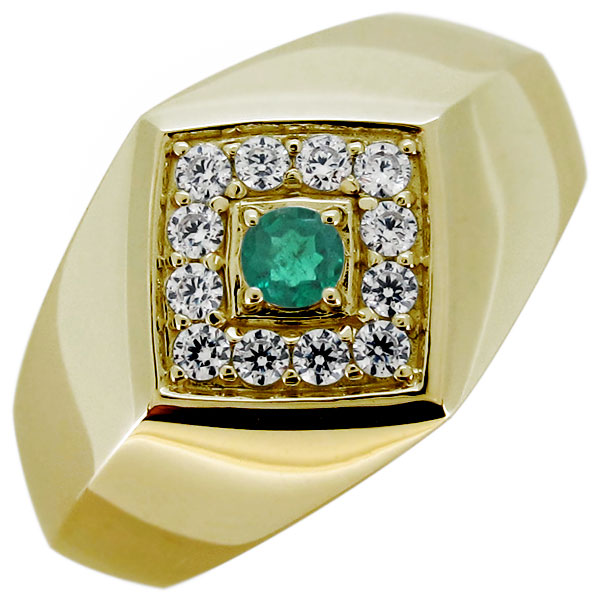 指輪 メンズ 印台 リング エメラルド 5月誕生石 10金 シンプルの通販は 127,450円
