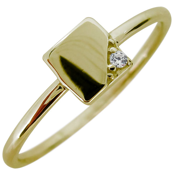 指輪 レディース ダイヤモンド シンプル リング 10金 華奢