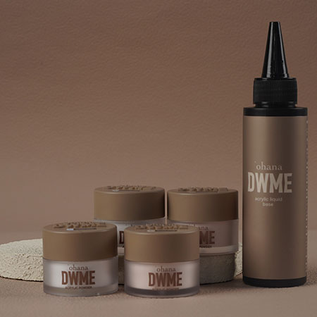 ohana & DWME ベイビーブーマーセット ベースパウダー 4色 アクリルリキッド 100ml グラデーション アクリルパウダー スカルプ 長さ出し 3D 亀裂補強 爪強化