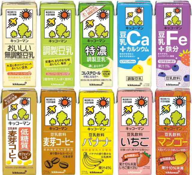 キッコーマン 豆乳 200ml 紙パック 選べる 54本 (18本×3) 豆乳