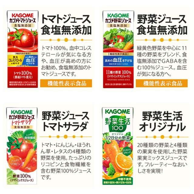 カゴメ 野菜ジュース 野菜生活 他 定番から選べる 195ml 200ml 紙パック 96本 (24本×4 まとめ買い) よりどり 午後のフルーツ トマトジュース アーモンドブリーズ 機能性表示食品 にんじんジュース_2